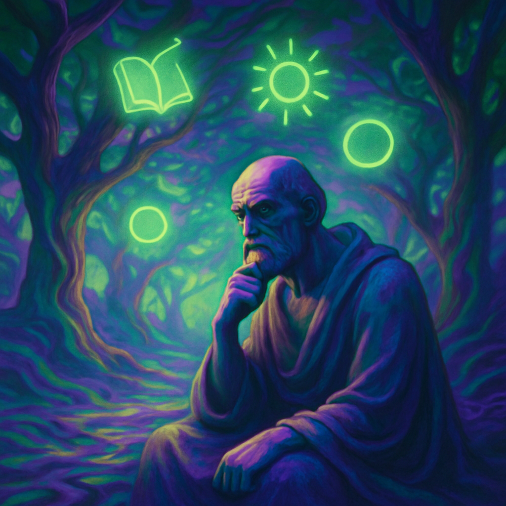 3dmodel A surreal landscape unfolds where vibrant swirling colors of deep purples and electric greeens intertwine reflecting a dreamlike world In the-1